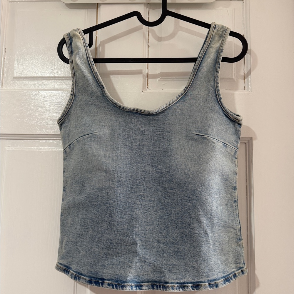 Zara Light Blue Denim Tank Top